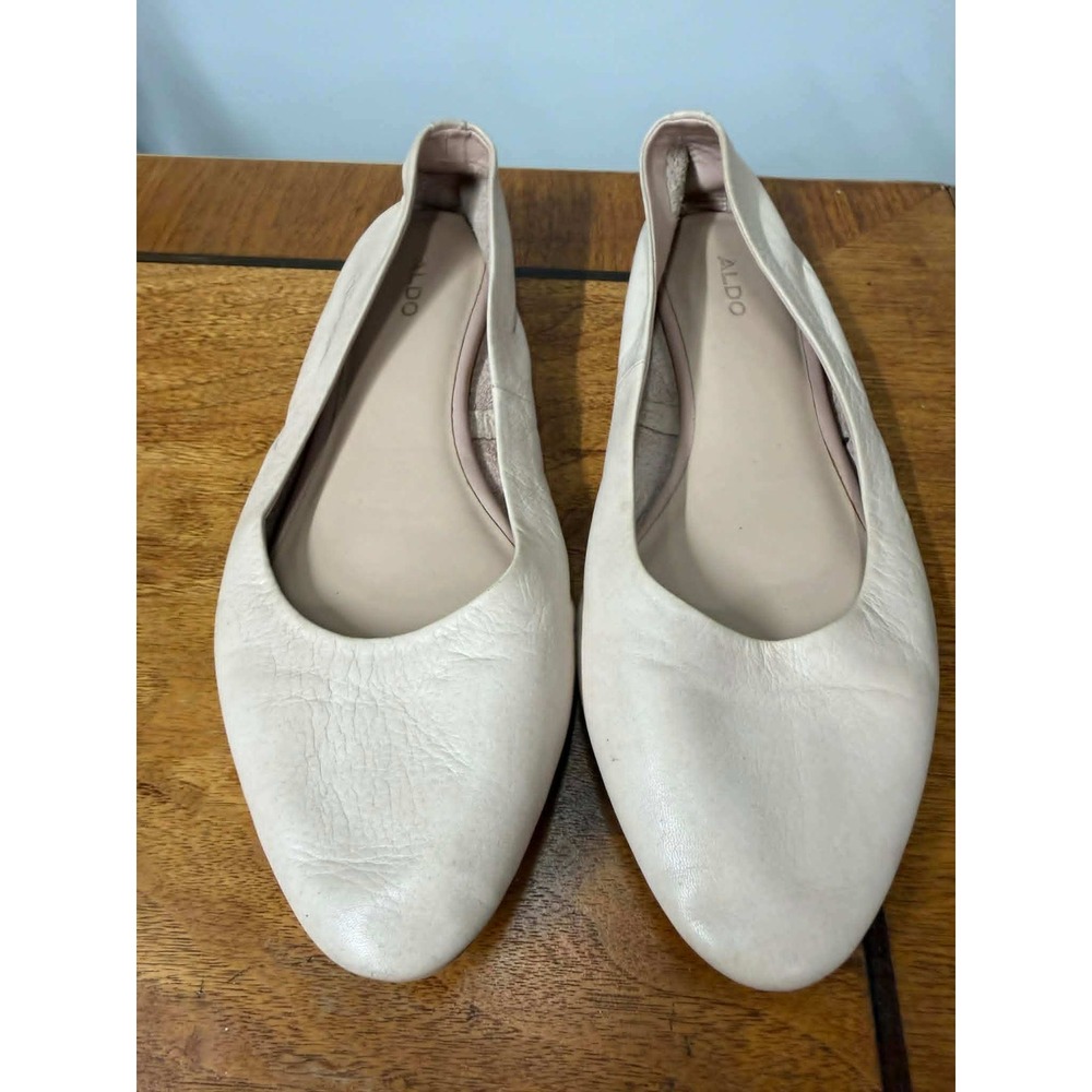 Aldo WomensSize 10 US 41 EUR Nude Pink Leather Pointed Toe Ballet‎ Flats